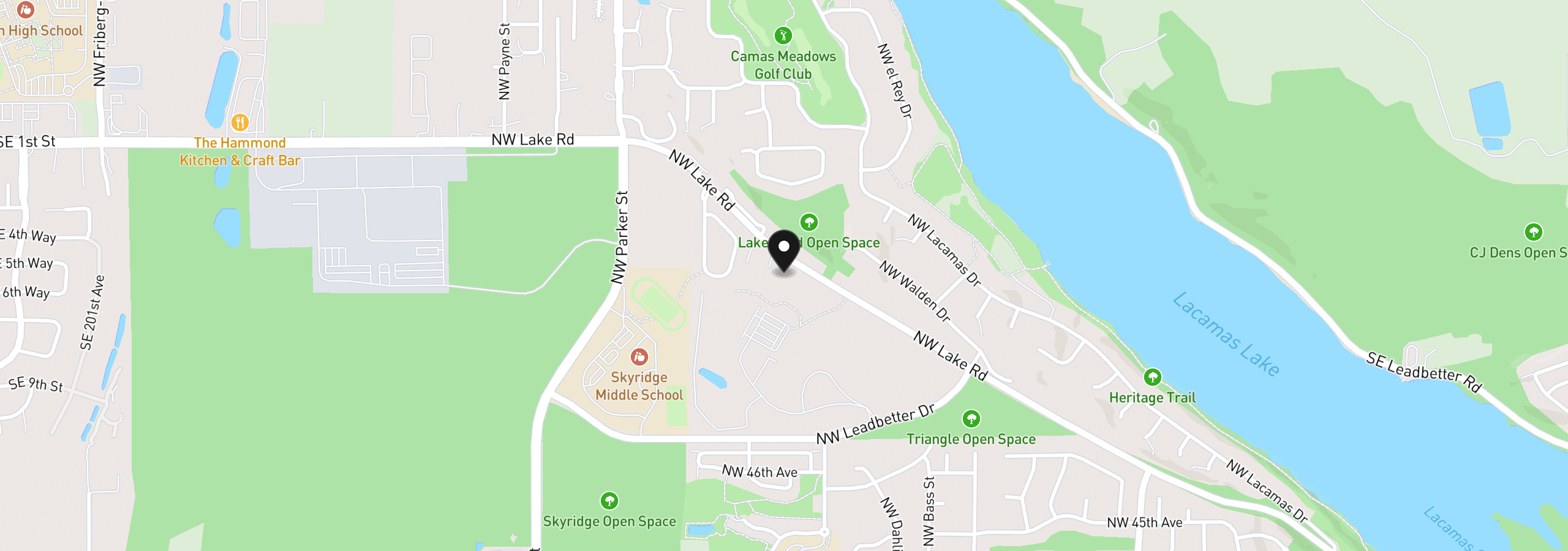 Map showing the location of 3044 NW Lake Rd, Camas, Wa 98607