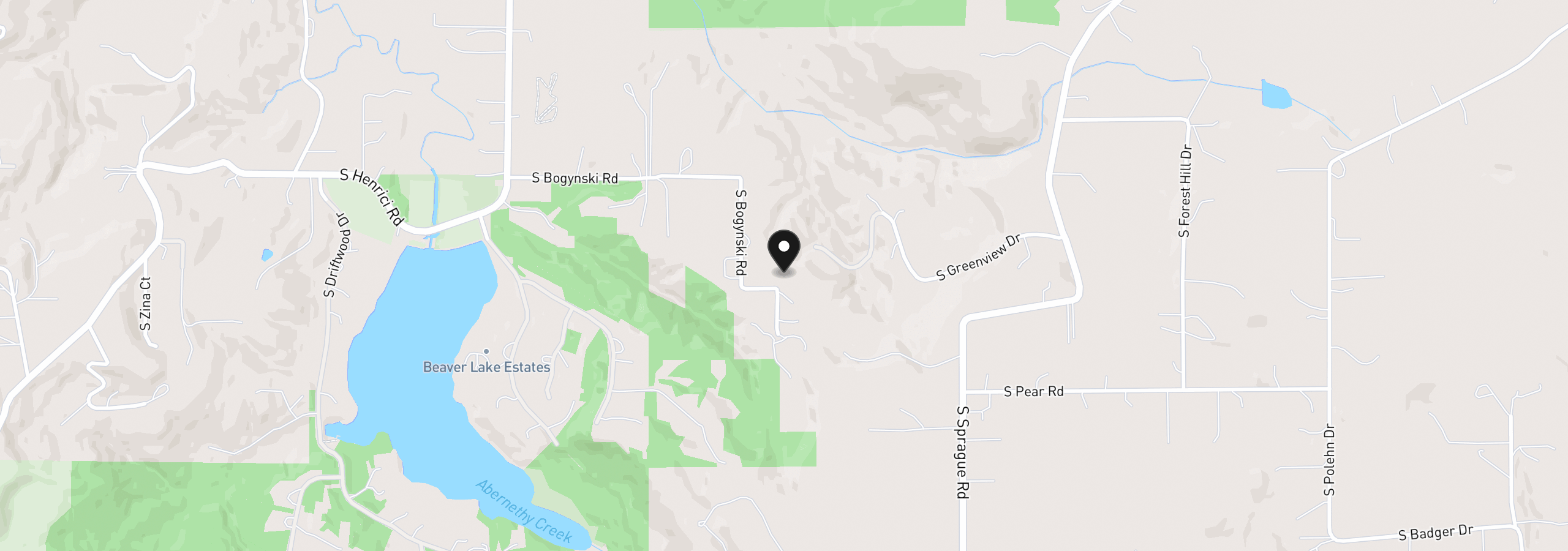 Map showing the location of 18243 S Bogynski Rd, Oregon City, OR 97045