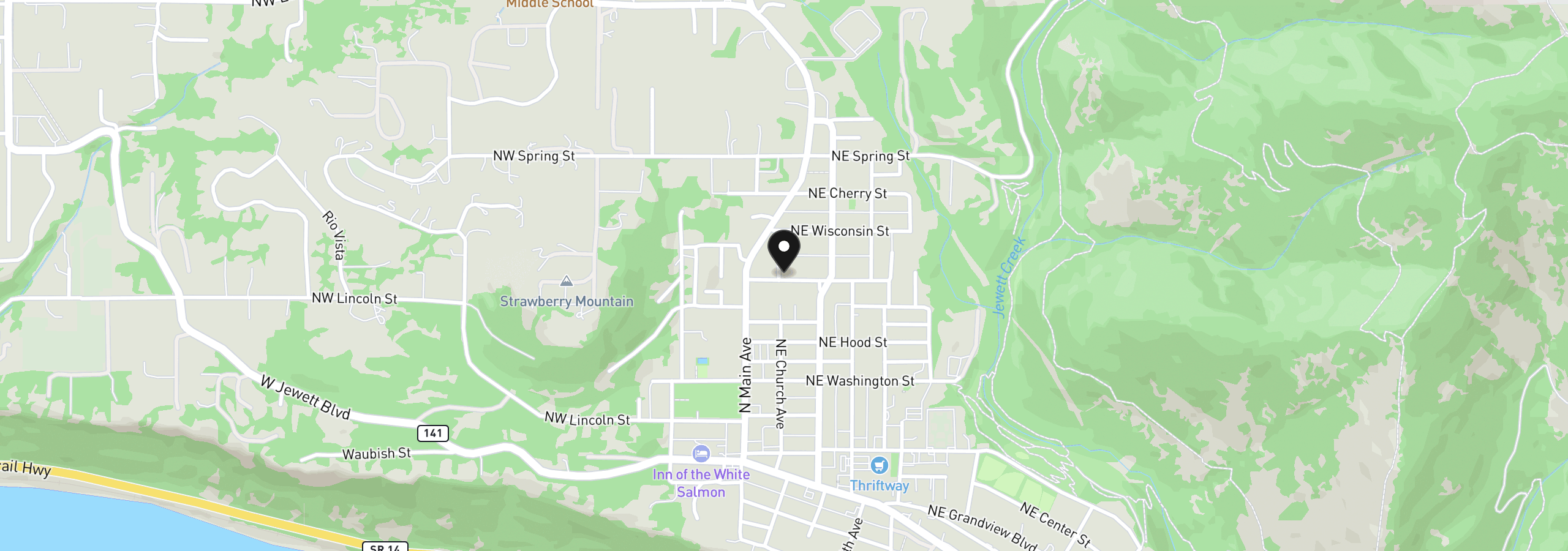 Map showing the location of 701 NE Church Pl, White Salmon, Wa 98672