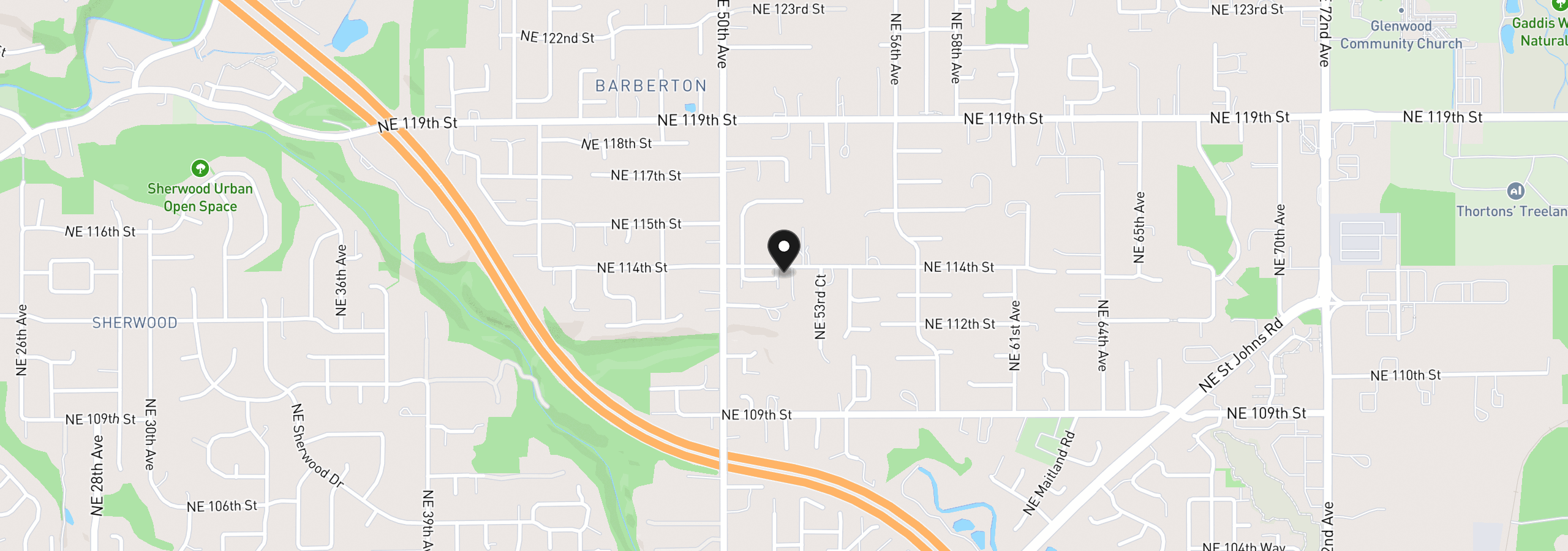 Map showing the location of 5220 NE 113th Loop, Vancouver, Wa 98686