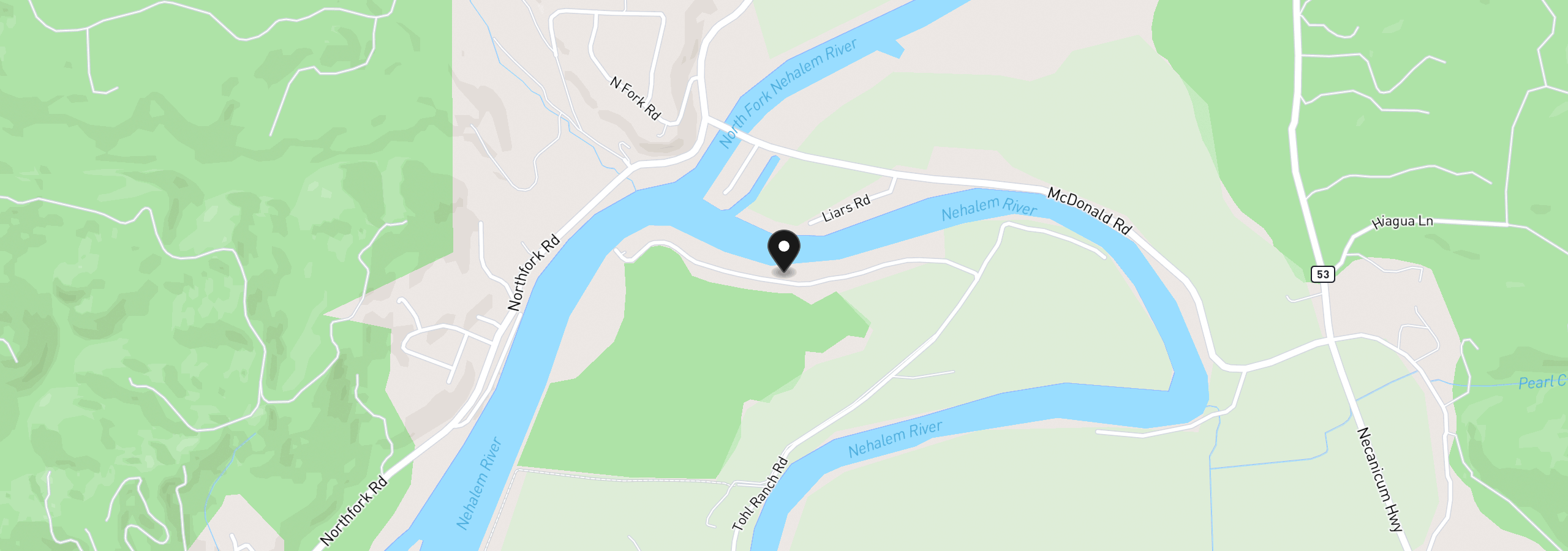 Map showing the location of 37000 Tohl Ranch Rd 36 & 37, Nehalem, OR 97131