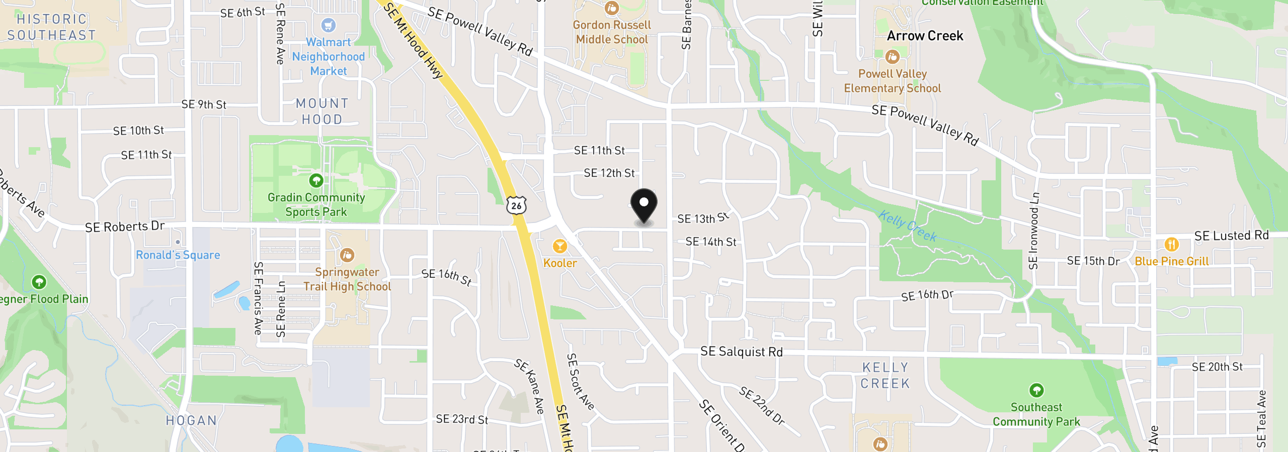 Map showing the location of 3777 SE 14th St, Gresham, OR 97080