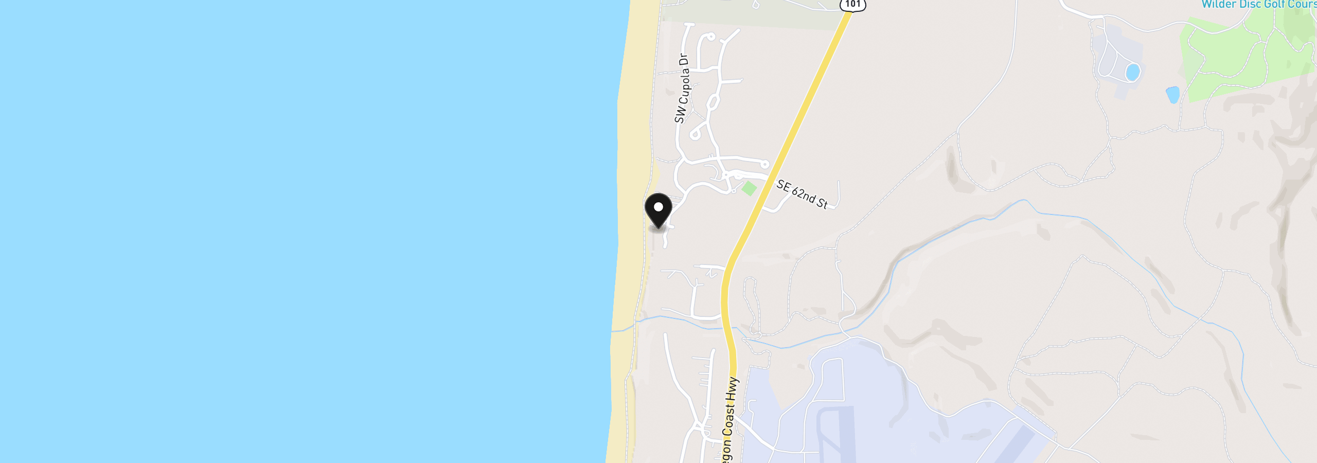 Map showing the location of 6440 SW Arbor Dr, Newport, OR 97366