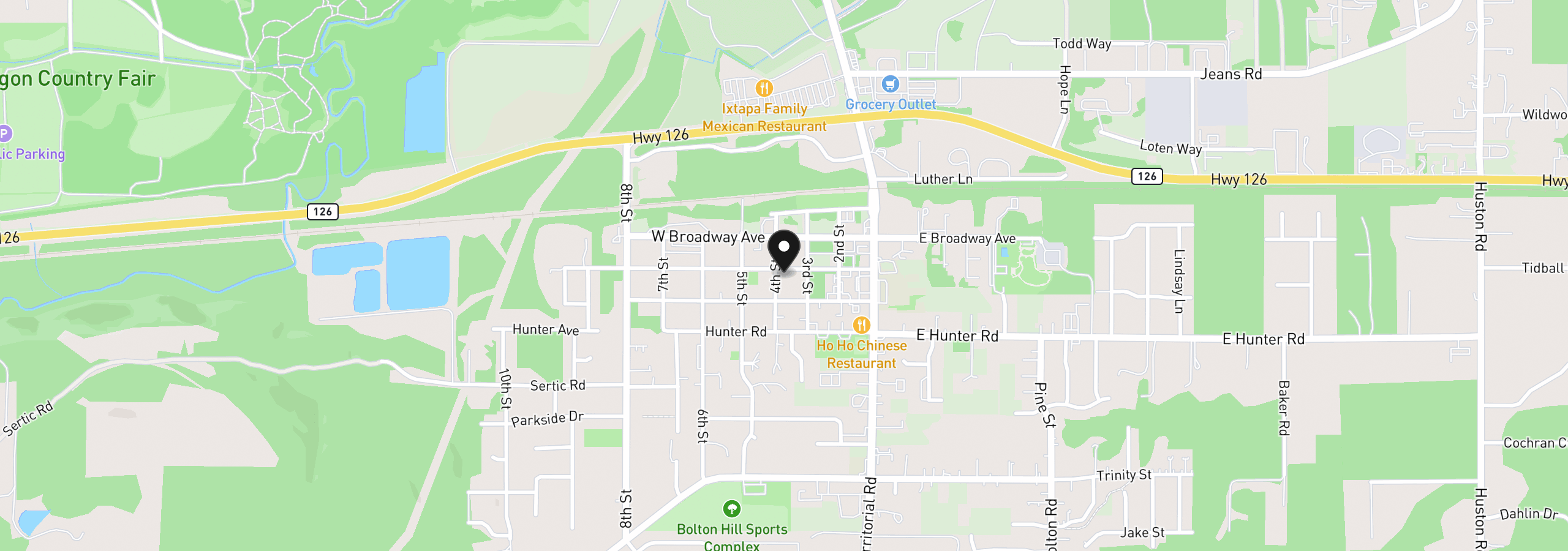 Map showing the location of 88159 4th St, Veneta, OR 97487