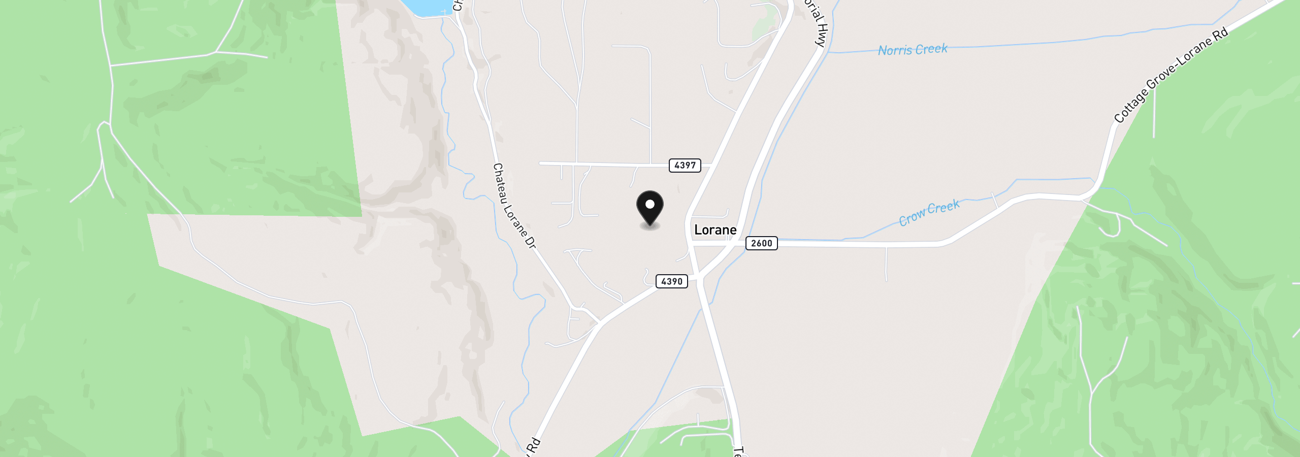Map showing the location of 80304 Old Lorane Rd, Eugene, OR 97405