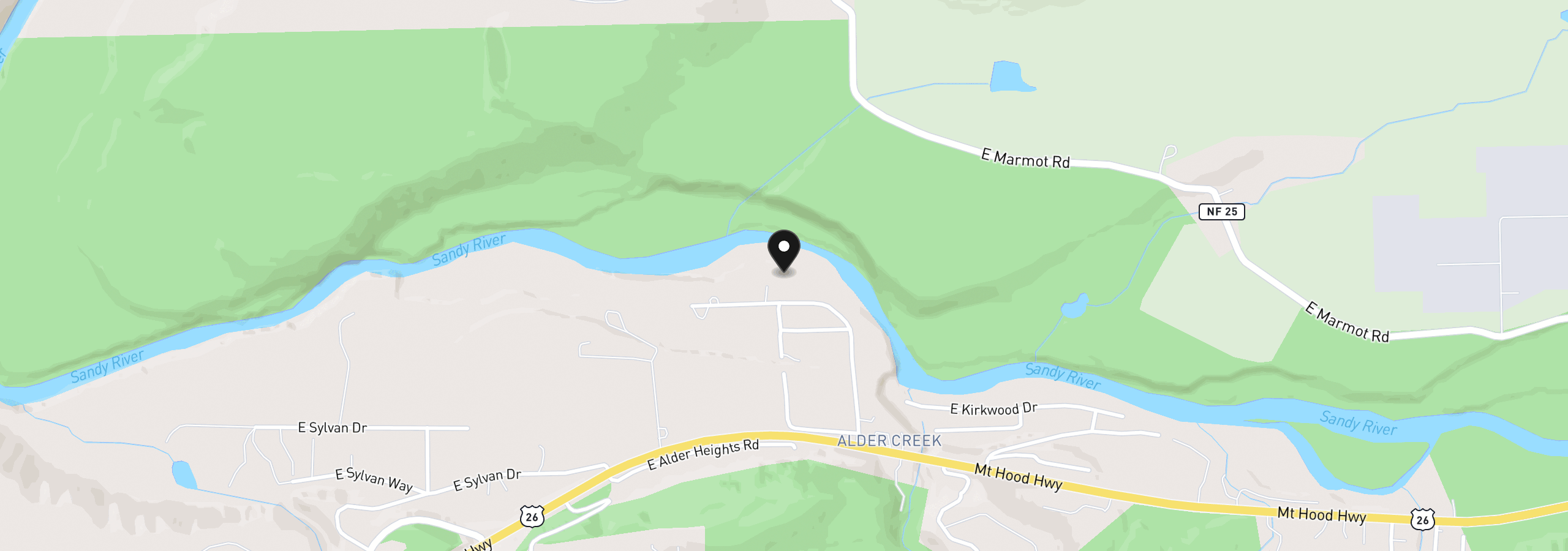 Map showing the location of 19368 SE Summertime Dr, Sandy, OR 97055