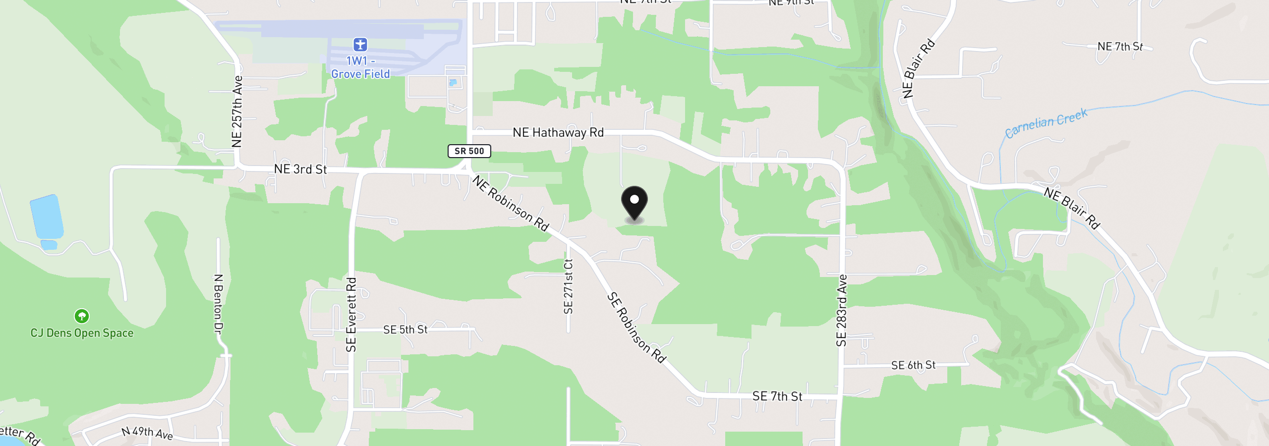 Map showing the location of 27214 NE Robinson Rd, Camas, Wa 98607