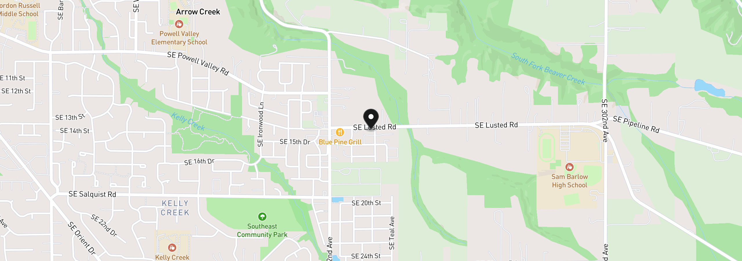 Map showing the location of 1407 SE Rosefinch Ave, Gresham, OR 97080