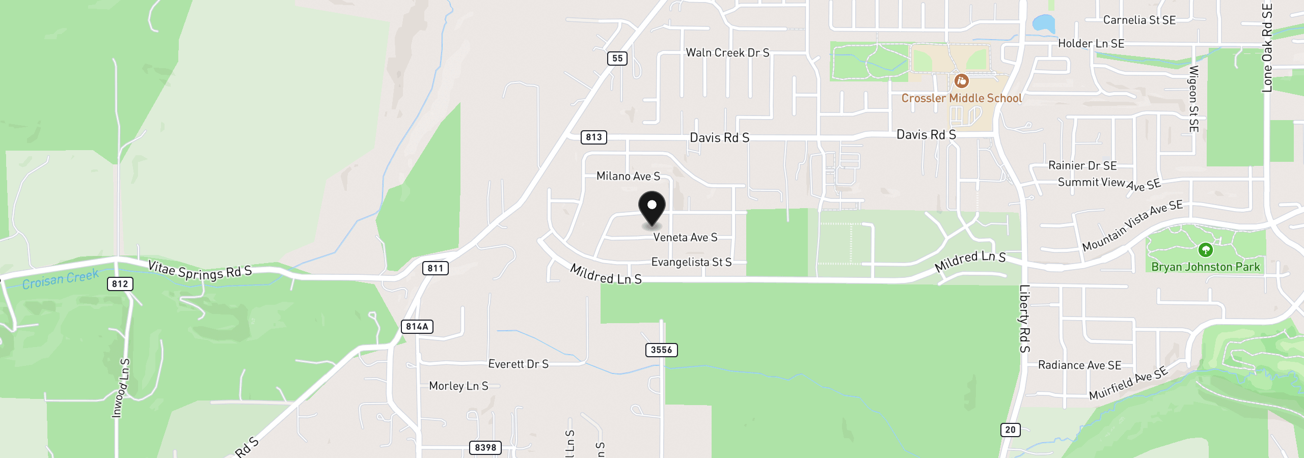 Map showing the location of 2281 Veneta Ave S, Salem, OR 97306