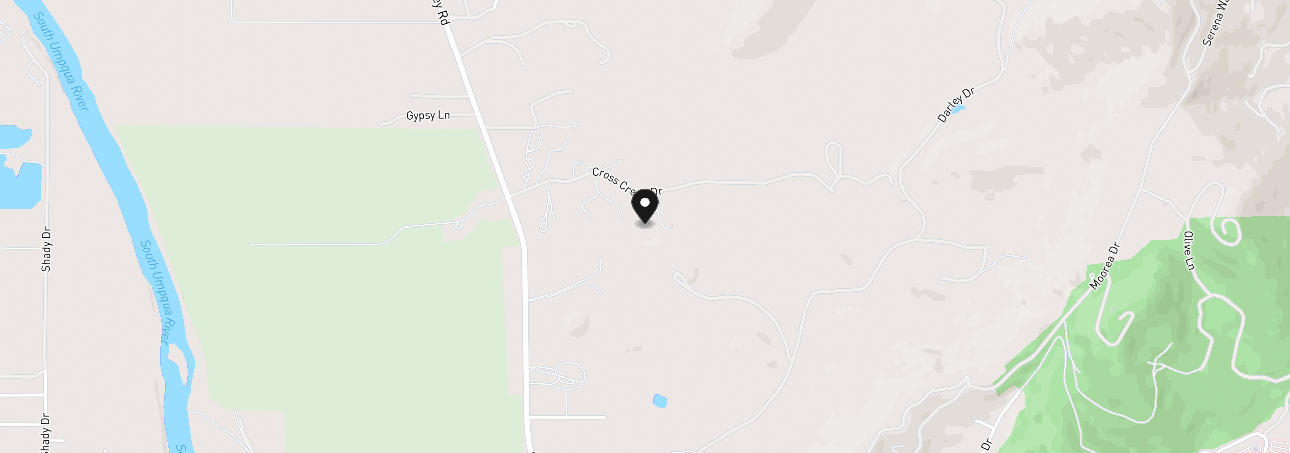 Map showing the location of 425 Cross Creek Dr, Roseburg, OR 97471