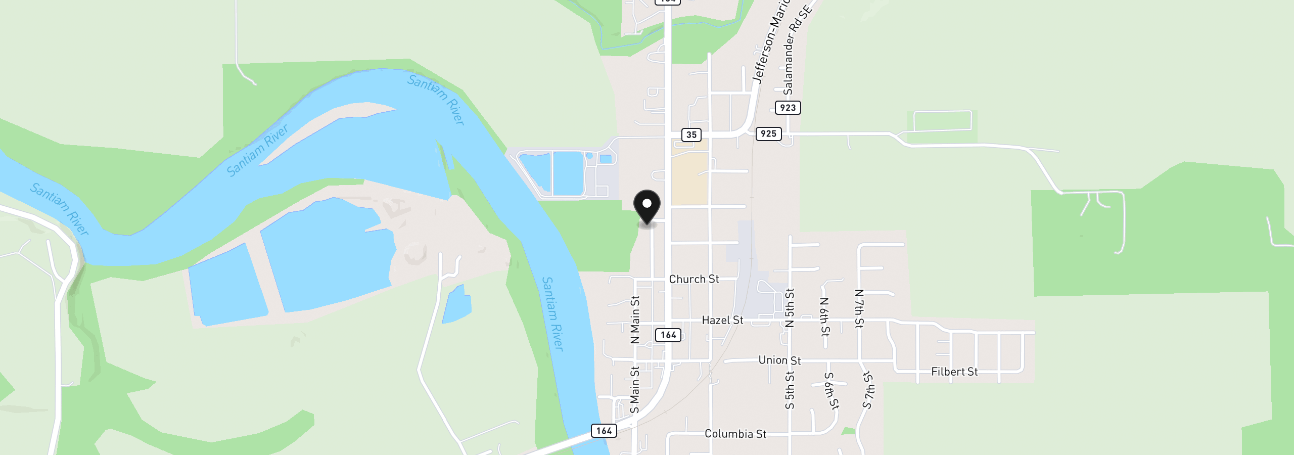 Map showing the location of 442 Olson Dr, Jefferson, OR 97352