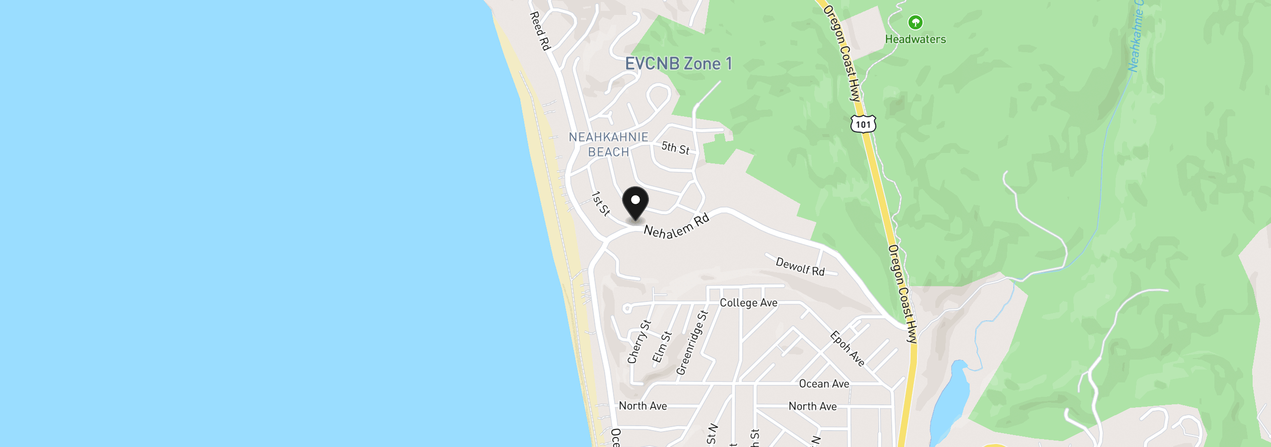 Map showing the location of 8120 Nehalem Rd, Manzanita, OR 97130