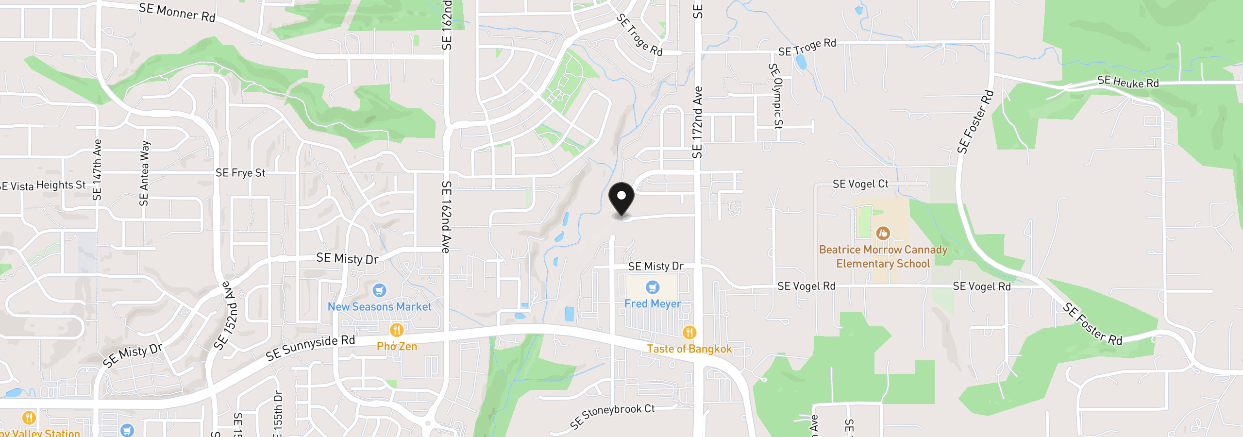 Map showing the location of 16861 SE Tristin Ave, Happy Valley, OR 97086
