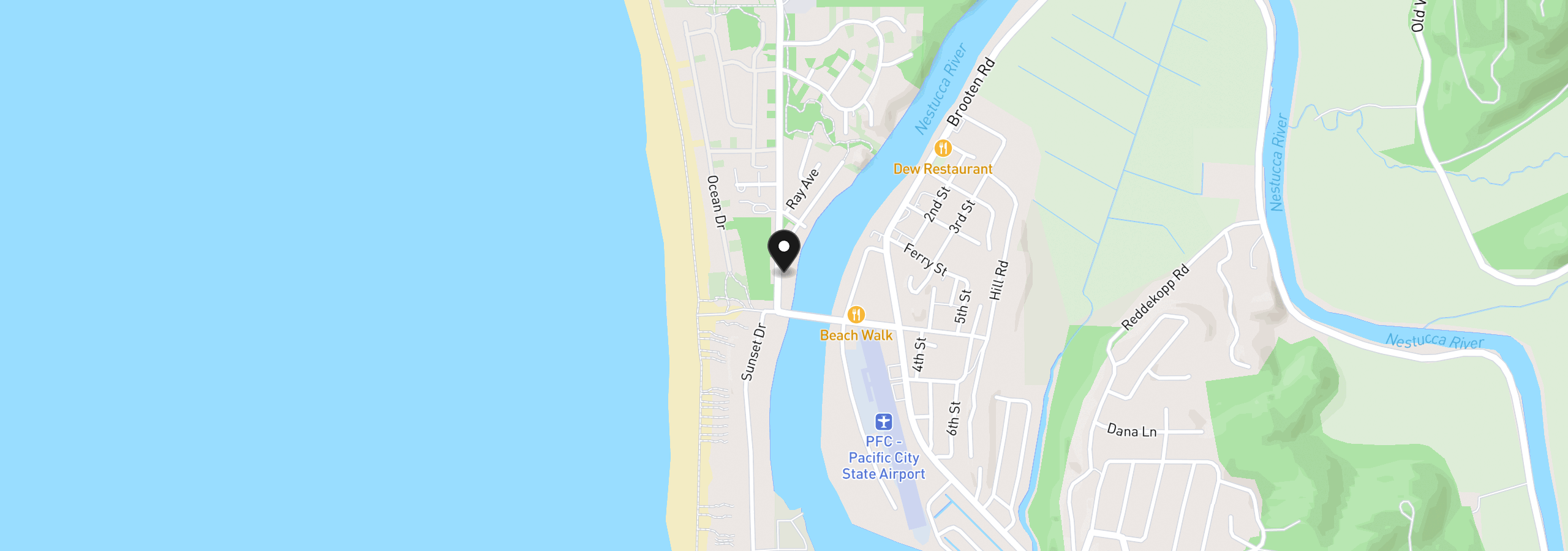 Map showing the location of 34885 Cape Kiwanda Dr, Pacific City, OR 97135