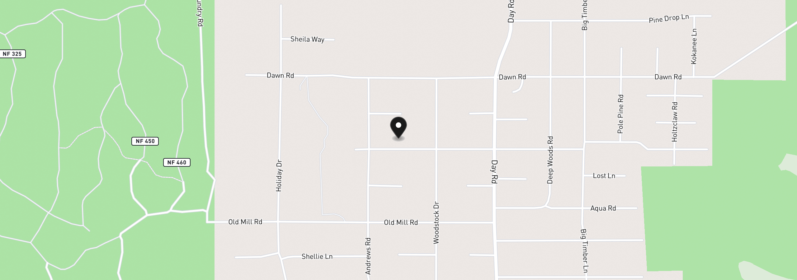 Map showing the location of 15864 Green Forest Rd, La Pine, OR 97739