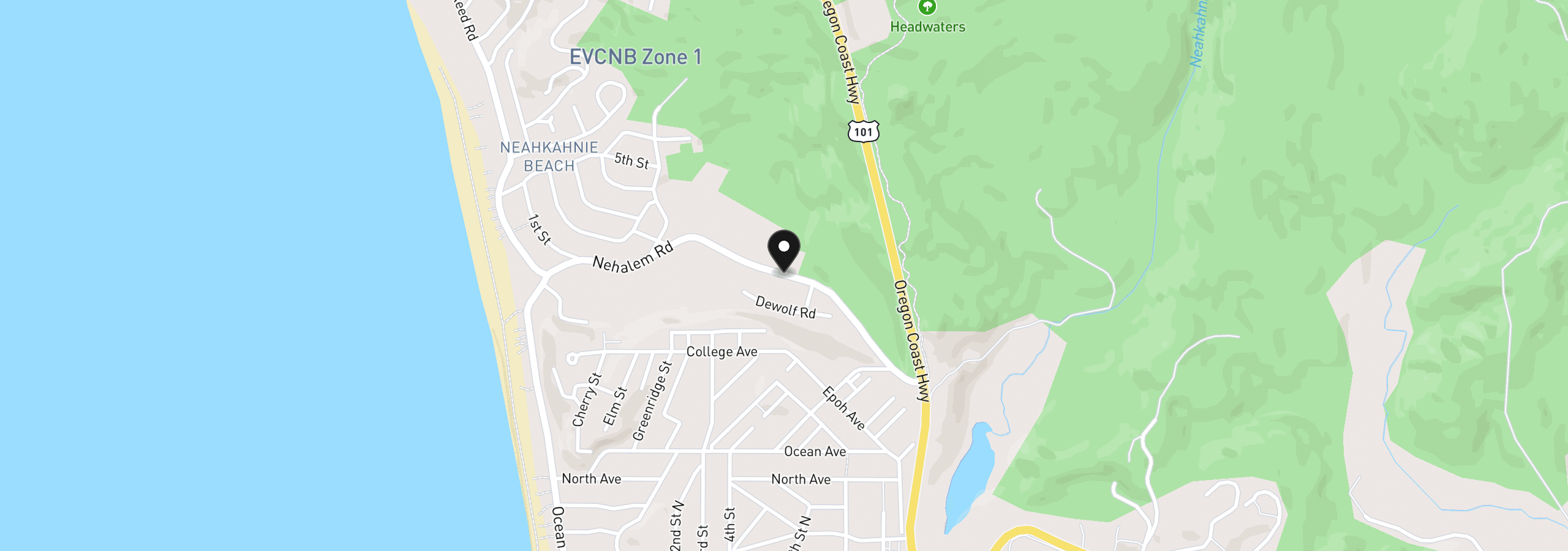Map showing the location of 9320 Nehalem Rd, Manzanita, OR 97130
