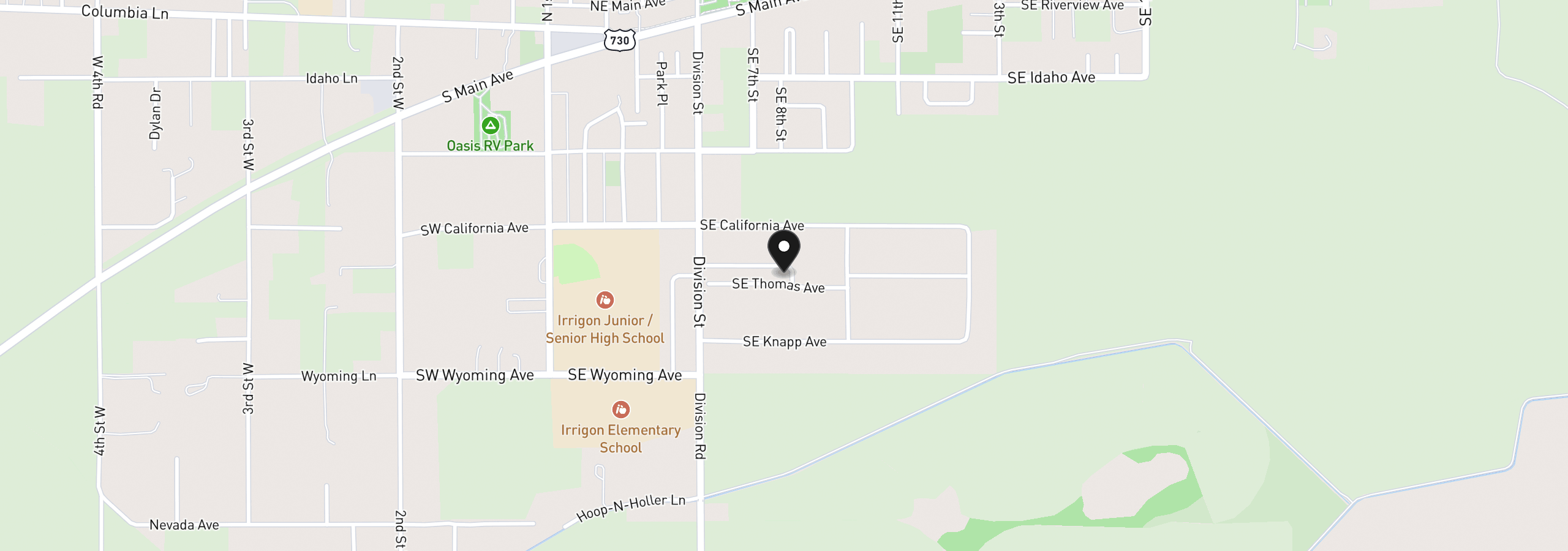 Map showing the location of 915 SE New Dream Ave, Irrigon, OR 97844
