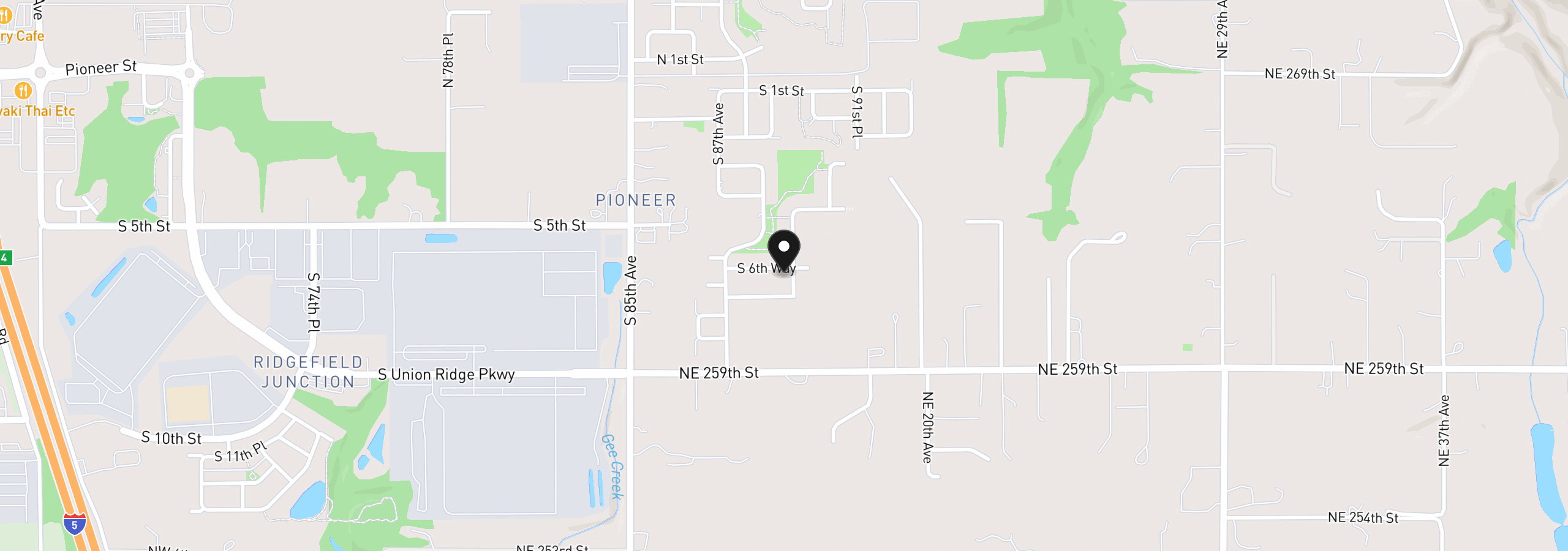 Map showing the location of 8865 S 6th Way, Ridgefield, Wa 98642