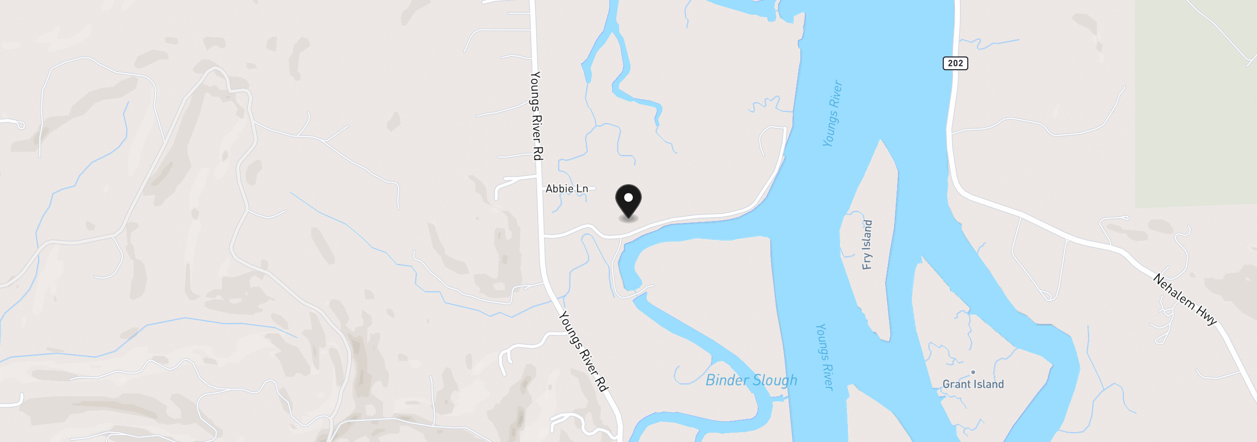 Map showing the location of Binder Slough Lane, Astoria, OR 97103