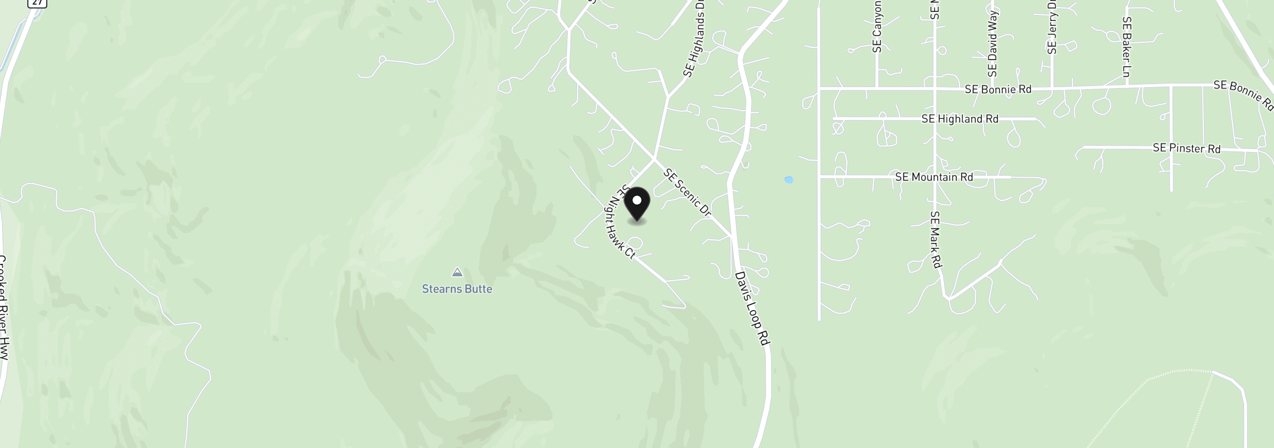 Map showing the location of 7314 SE Night Hawk Ct, Prineville, OR 97754
