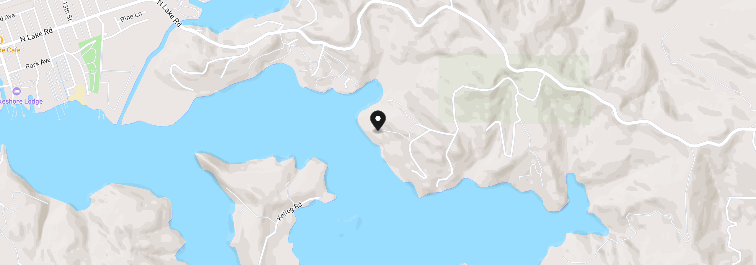 Map showing the location of 71350 Sunny Cove Rd, Lakeside, OR 97449