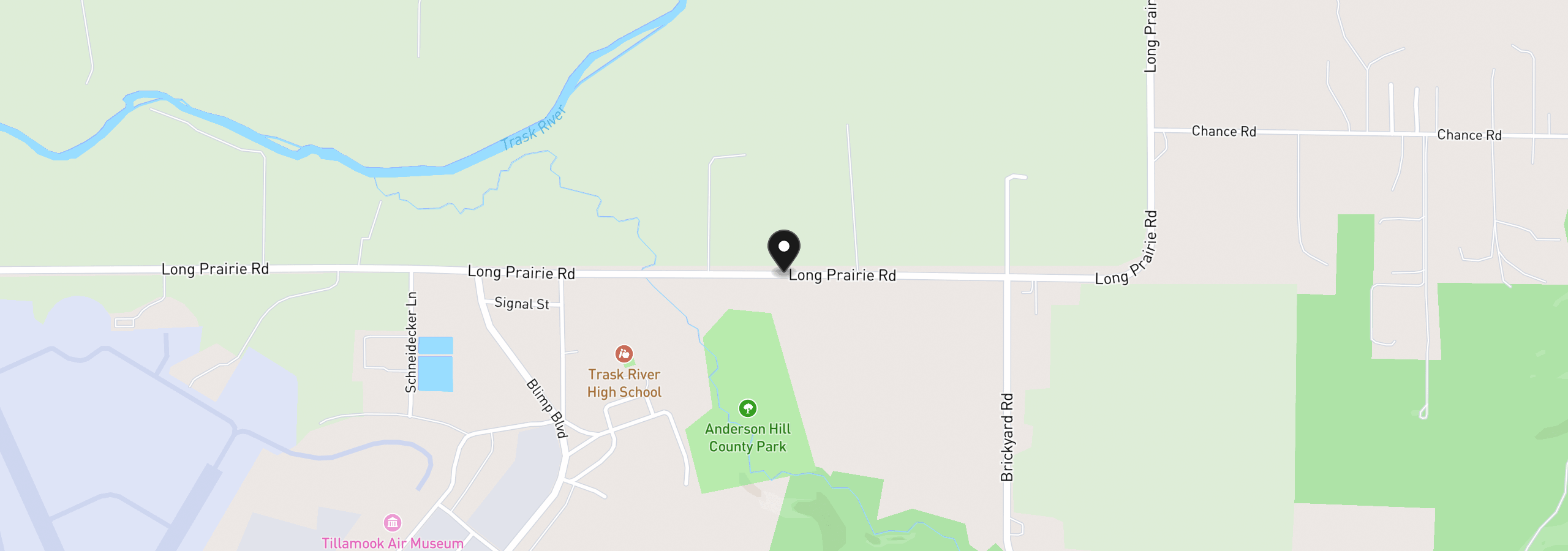 Map showing the location of 0 Long Prairie Rd, Tillamook, OR 97141