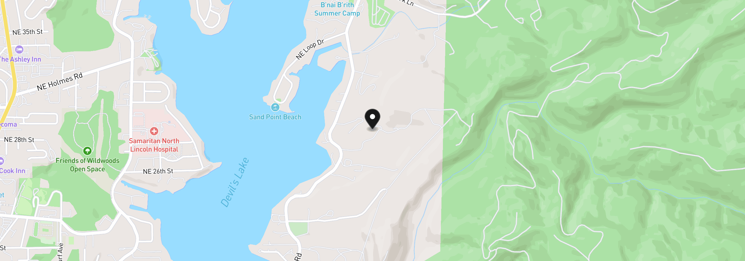 Map showing the location of 2708 NE East Devils Lake Rd, Otis, OR 97368