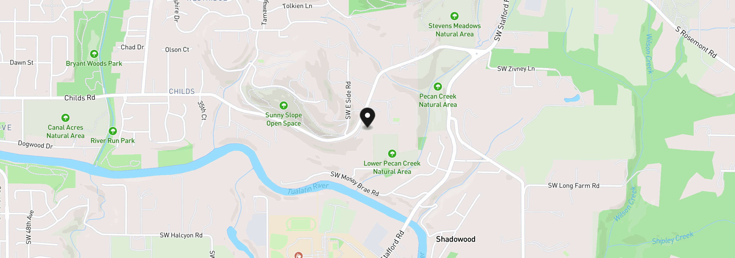 Map showing the location of 2300 Childs Rd, Lake Oswego, OR 97034