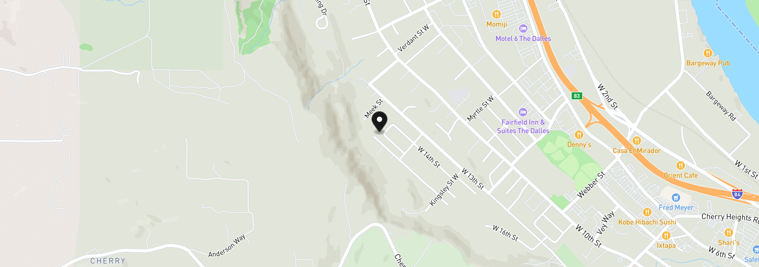 Map showing the location of 1423 Gordon Ct 38, The Dalles, OR 97058