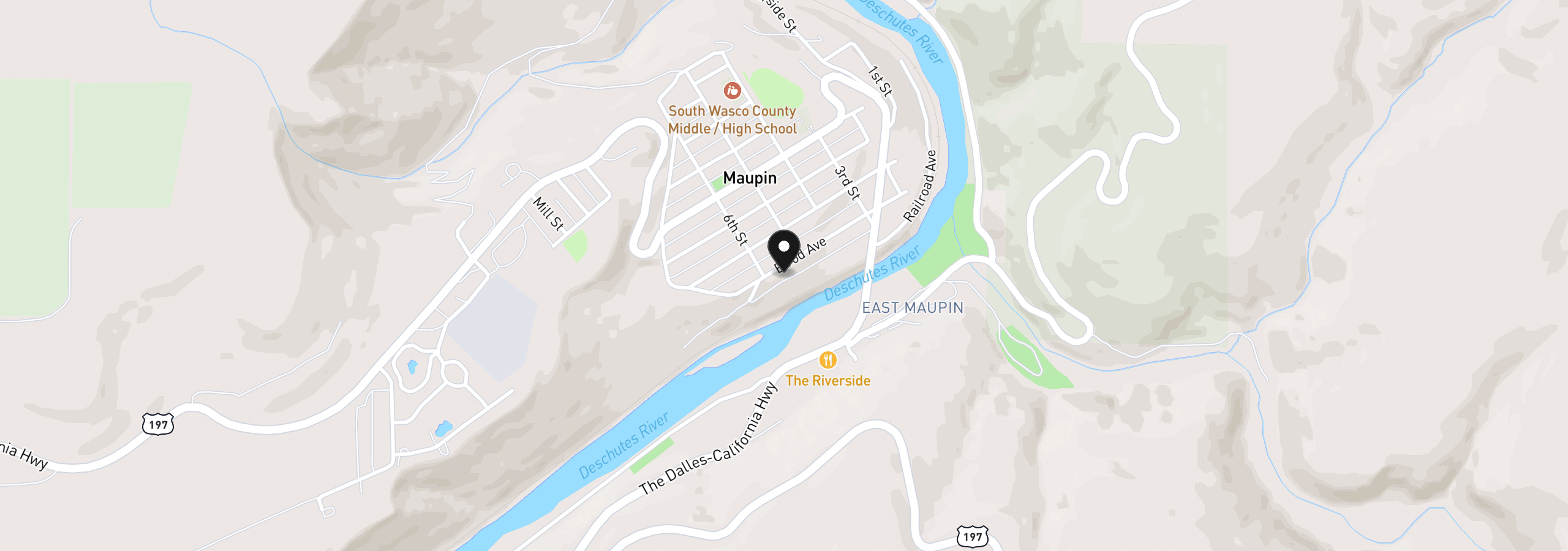 Map showing the location of 507 Elrod Ave, Maupin, OR 97037