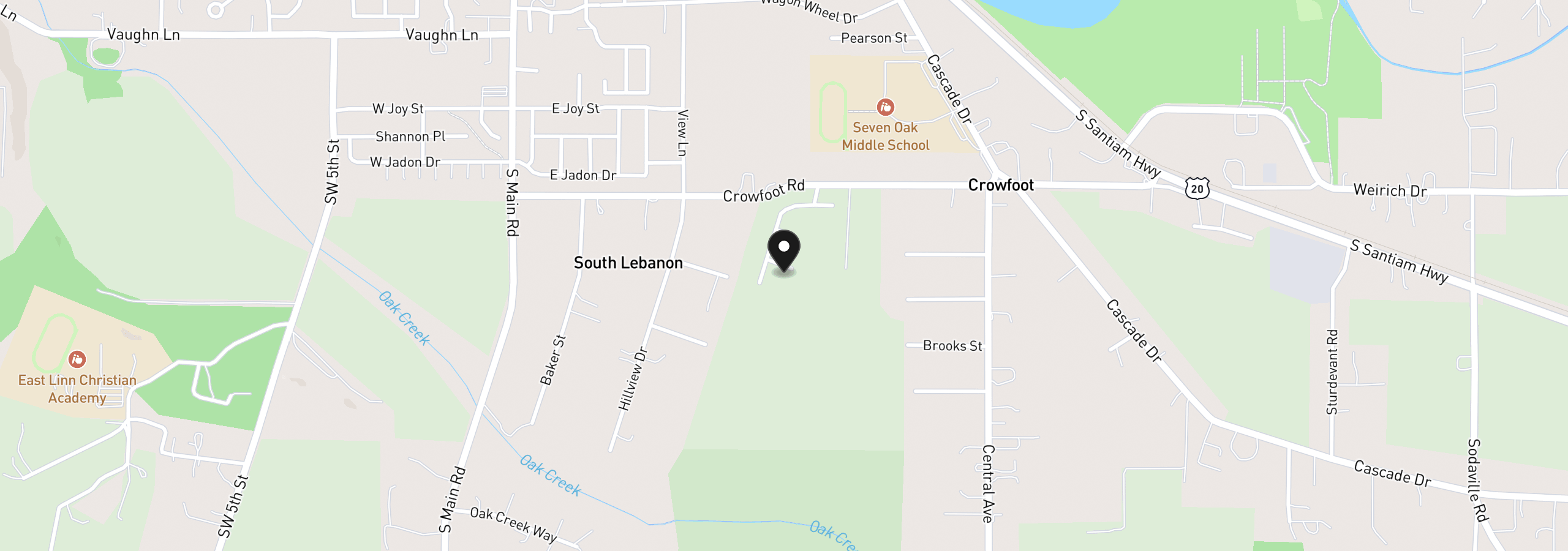 Map showing the location of 658 Minnesota St, Lebanon, OR 97355