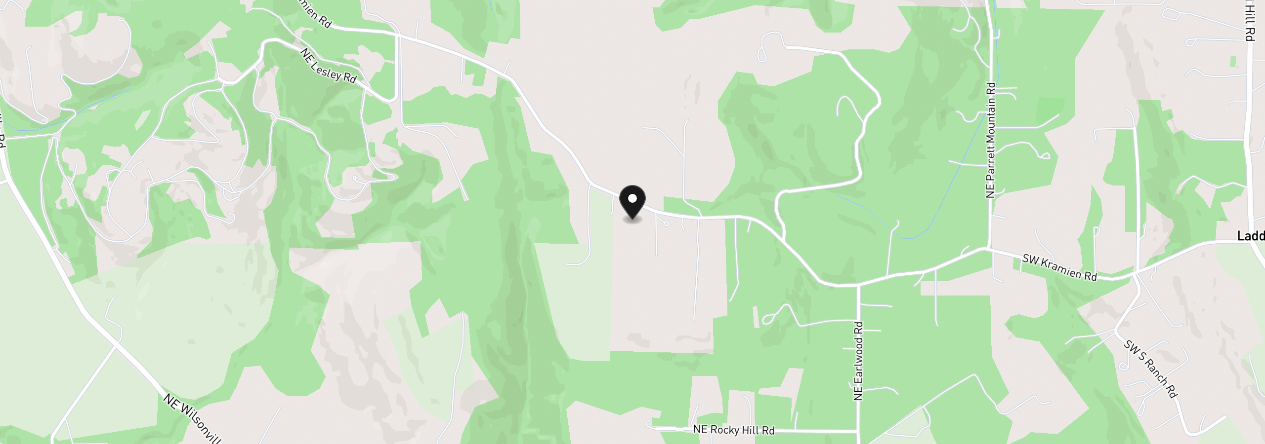 Map showing the location of NE Kramien, Newberg, OR 97132
