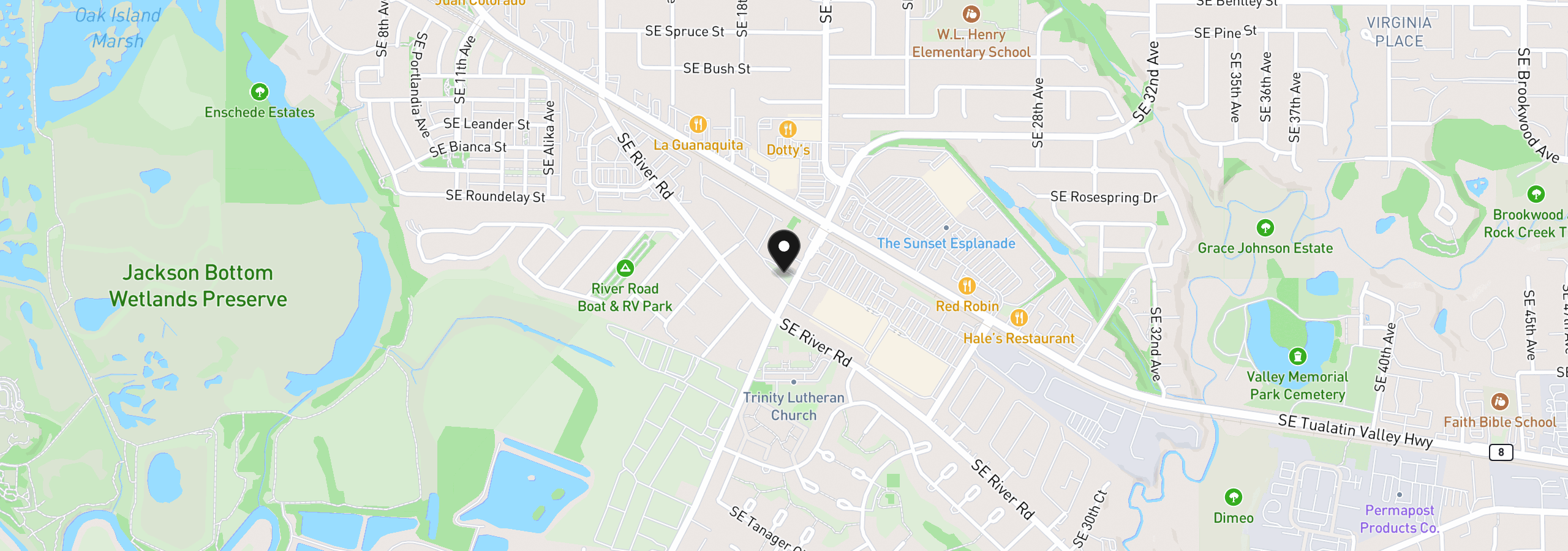 Map showing the location of 1901 SE Minter Bridge Rd 100, Hillsboro, OR 97123