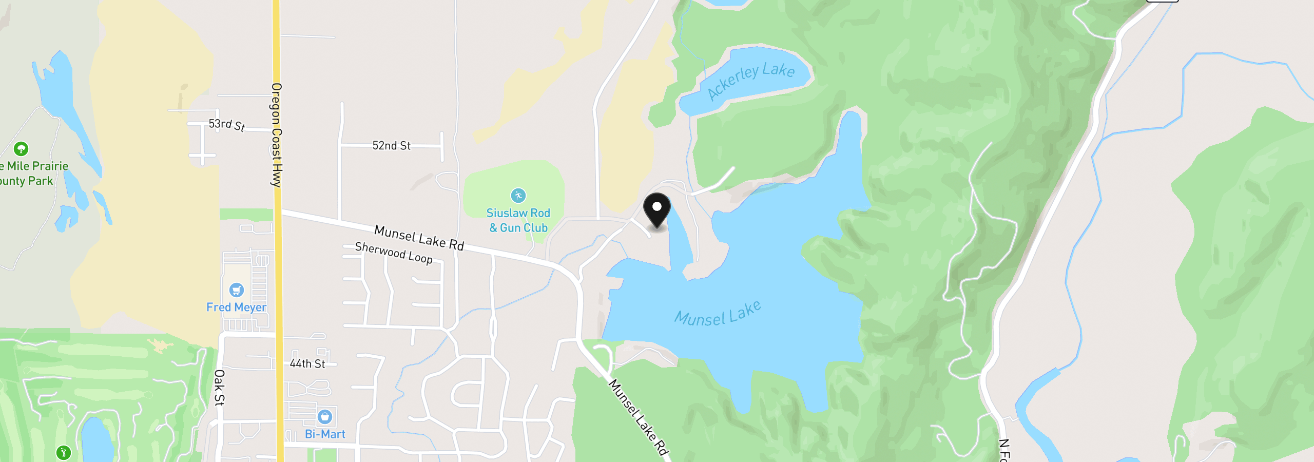Map showing the location of Nordahl Rd, Florence, OR 97439