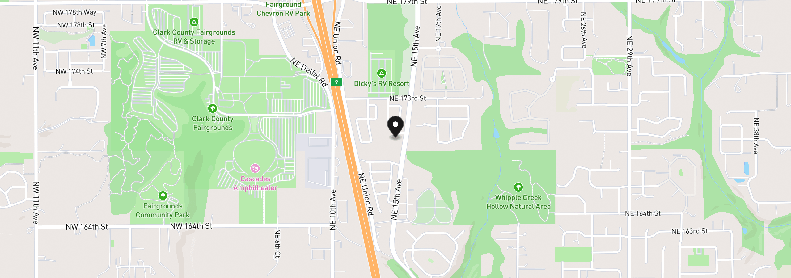 Map showing the location of 1409 NE 170th Cir, Ridgefield, Wa 98642