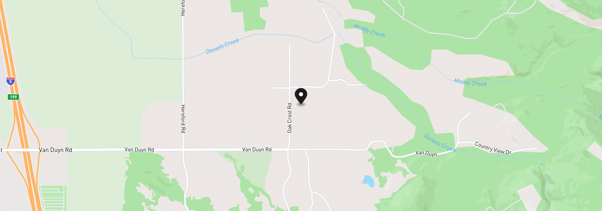 Map showing the location of 33685 Van Duyn Rd, Eugene, OR 97408