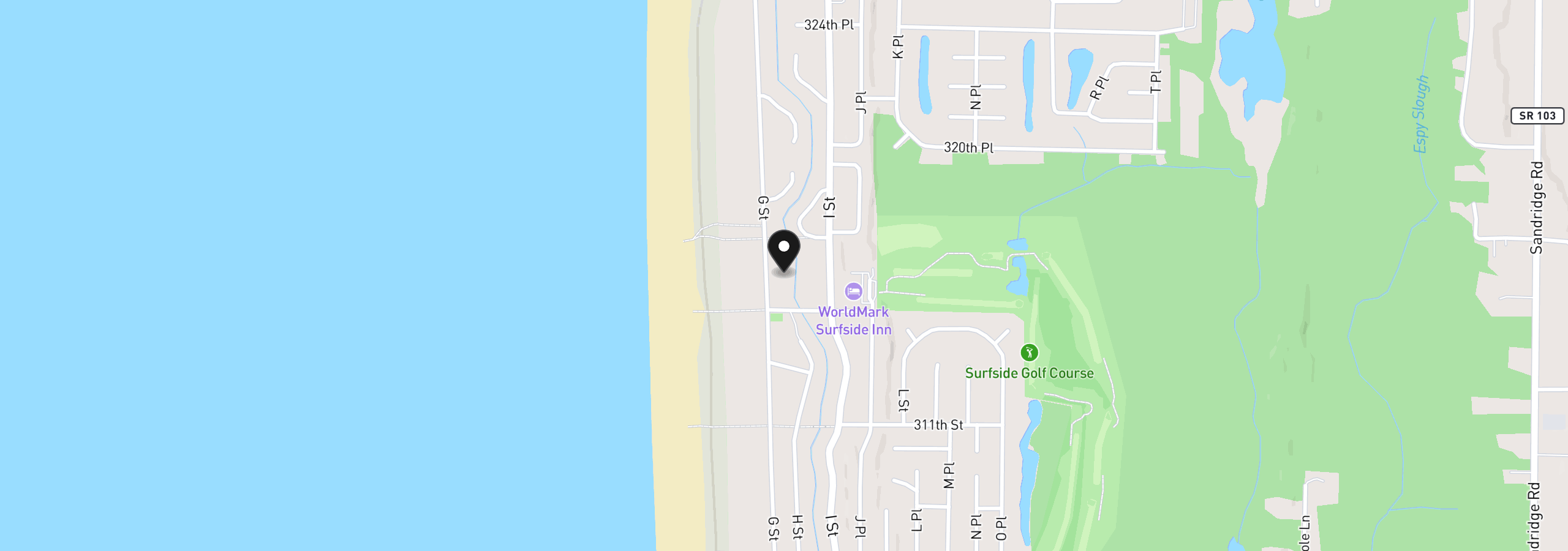 Map showing the location of 31604 G St, Ocean Park, Wa 98640