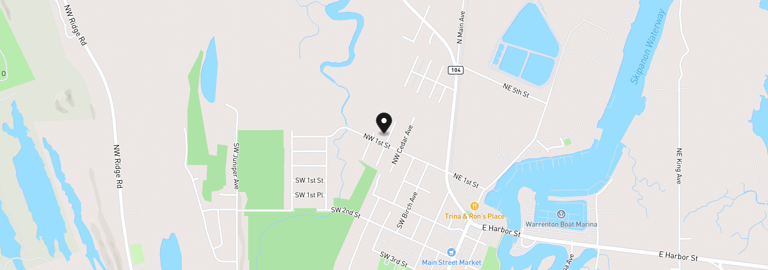 Map showing the location of 135 NW Cedar Ct, Warrenton, OR 97146