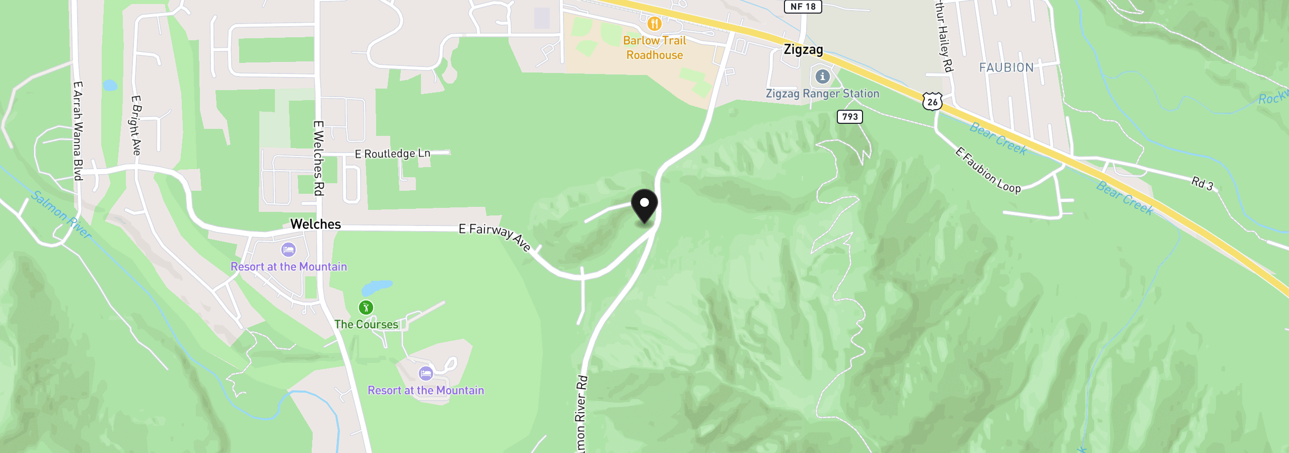 Map showing the location of 69555 E Fairway Ave, Welches, OR 97067