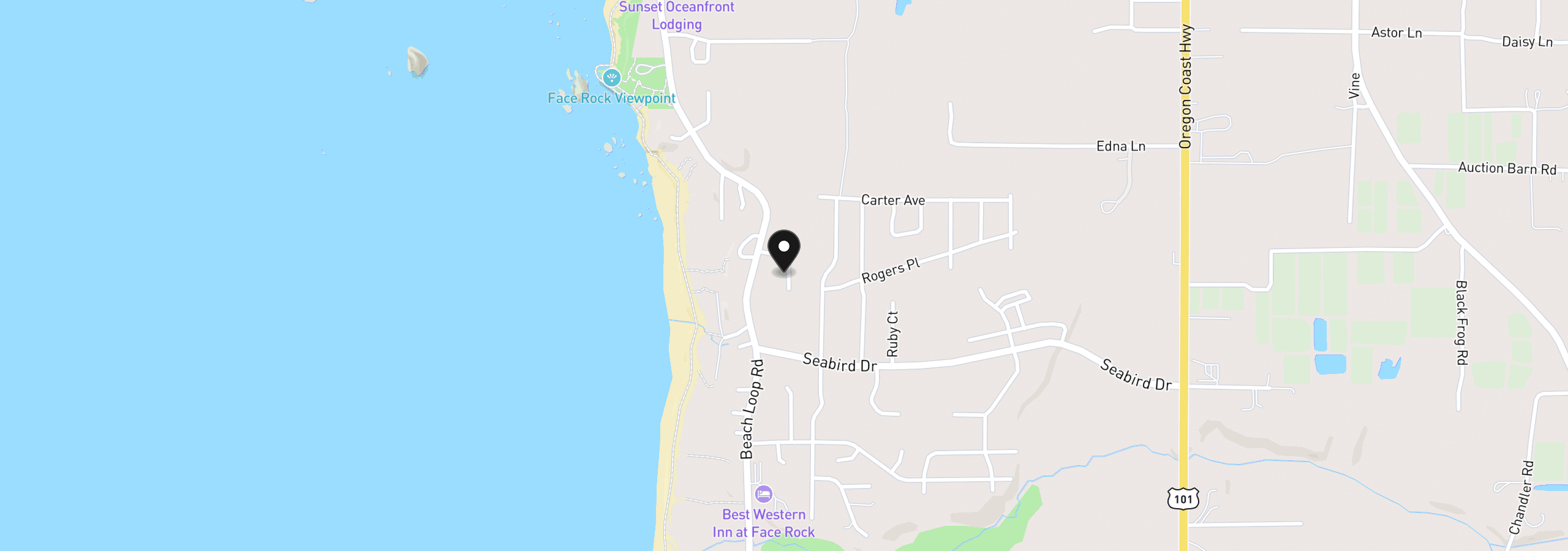Map showing the location of 1158 Three Wood Drive, Bandon, OR 97411