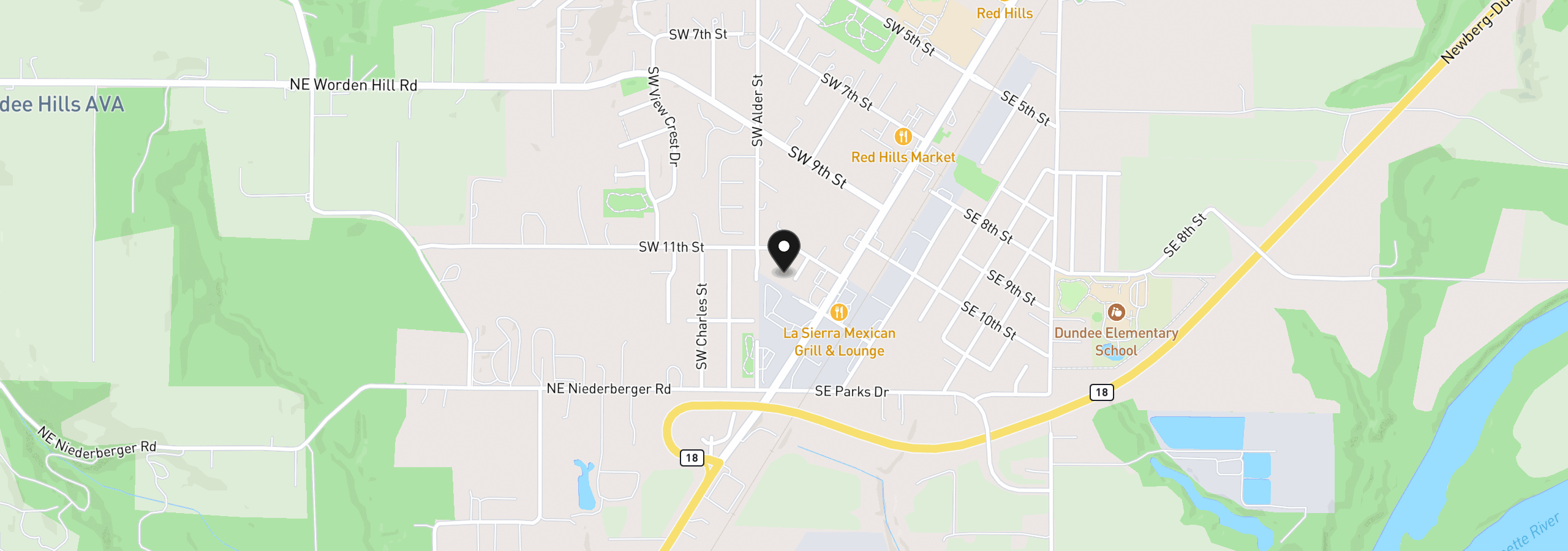 Map showing the location of 1146 SW James Ct, Dundee, OR 97115