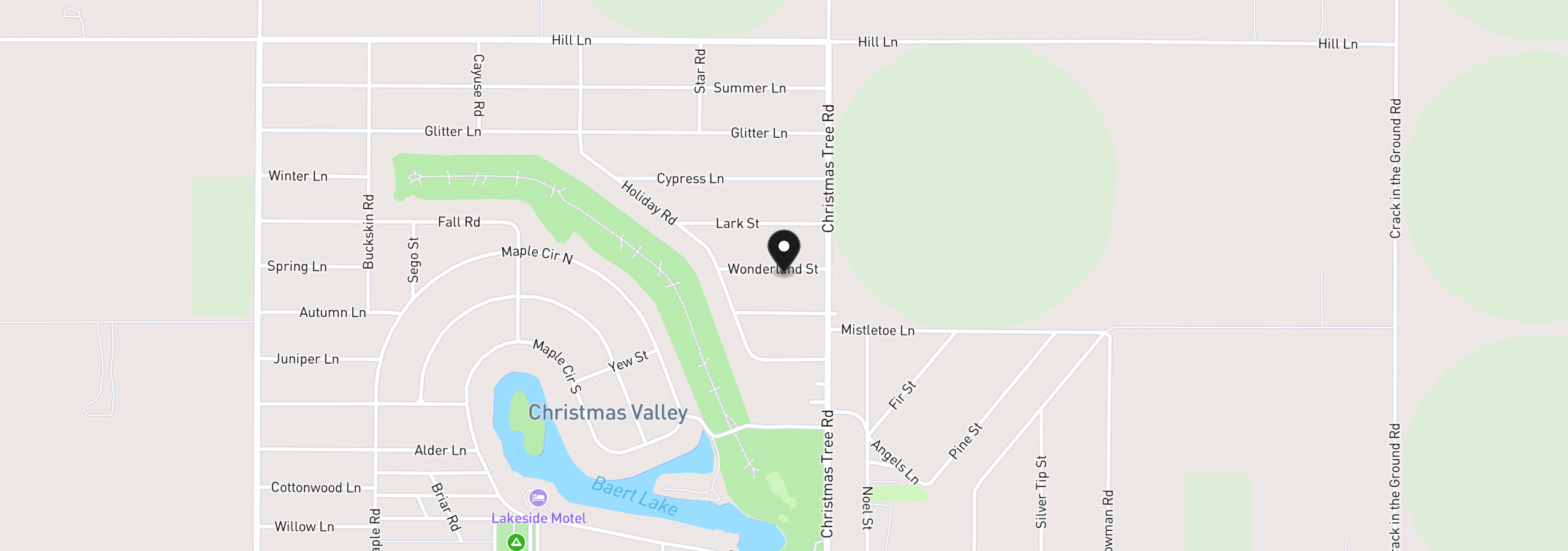 Map showing the location of Wonderland St 6200, Christmas Valley, OR 97641