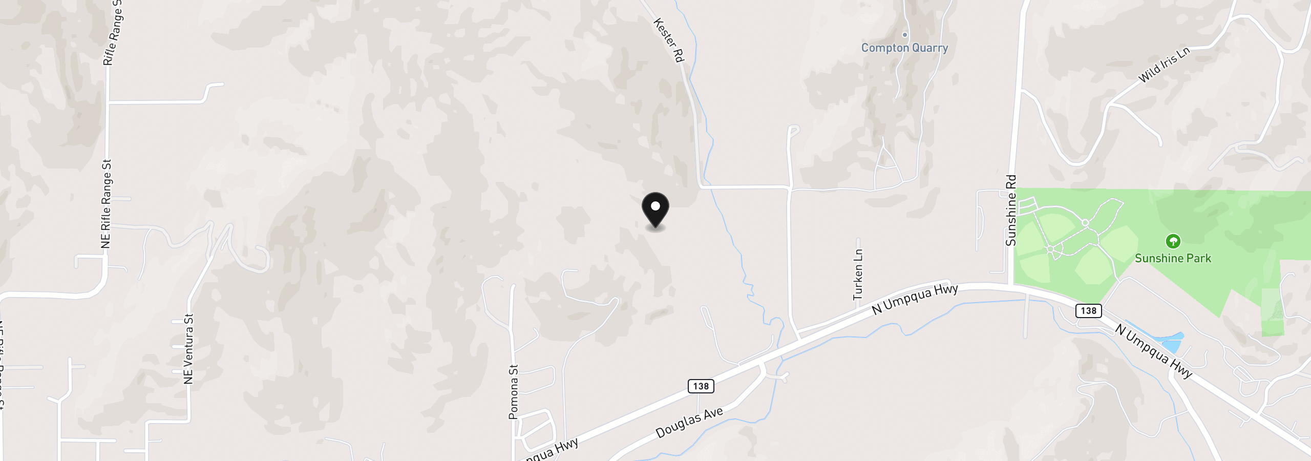 Map showing the location of 0 Kester Rd, Roseburg, OR 97470