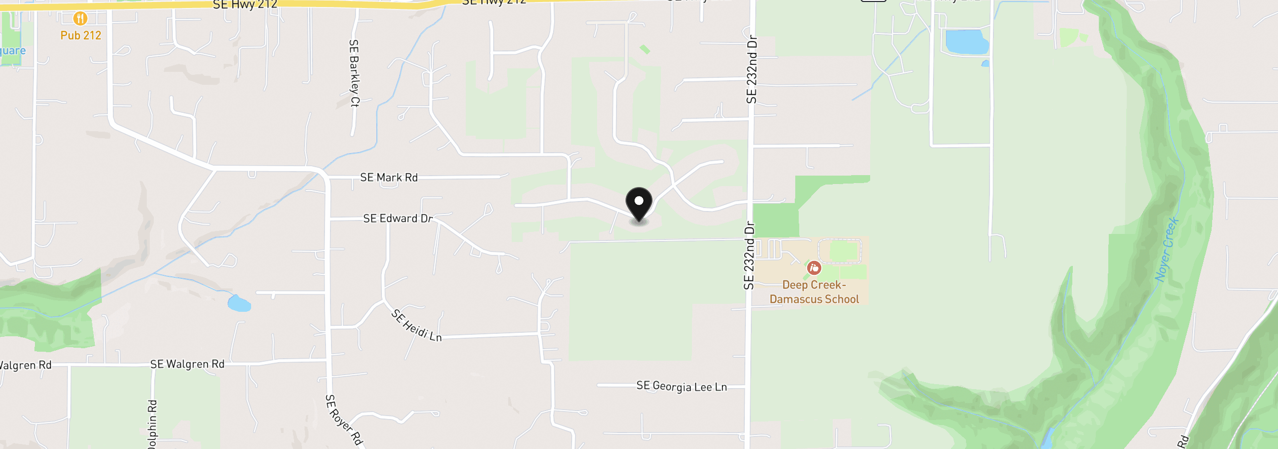 Map showing the location of 22735 SE Naomi Dr, Damascus, OR 97089