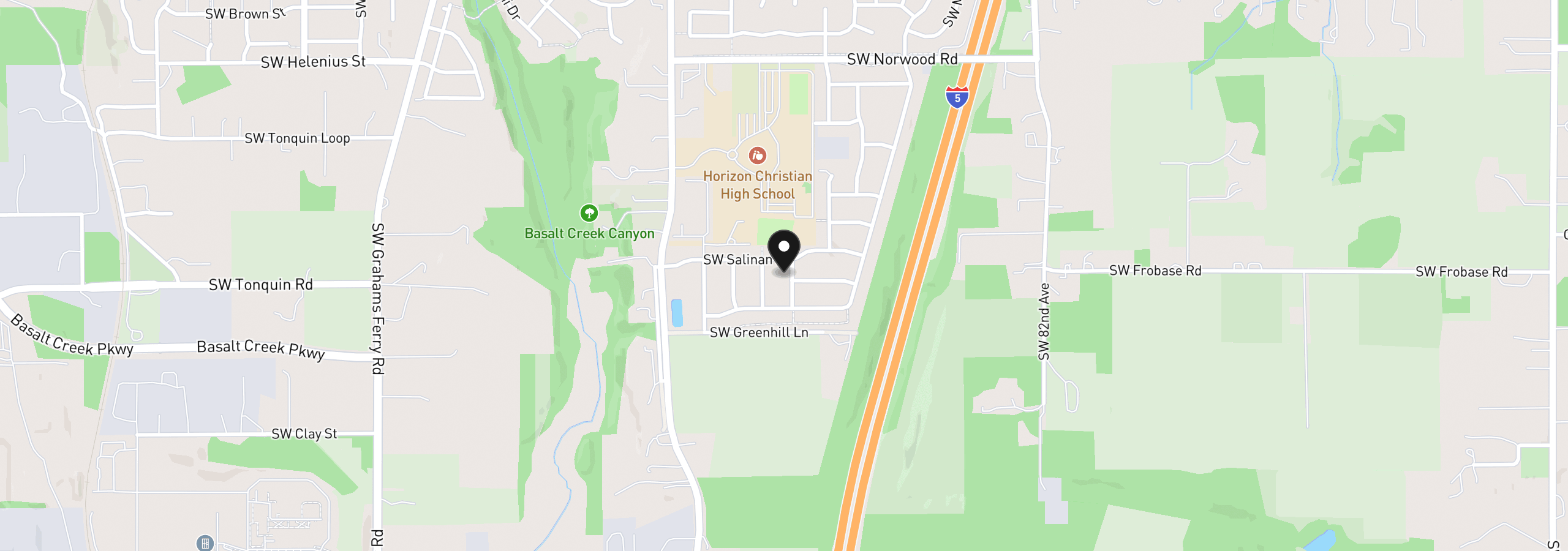 Map showing the location of 9138 SW Salinan St, Tualatin, OR 97062