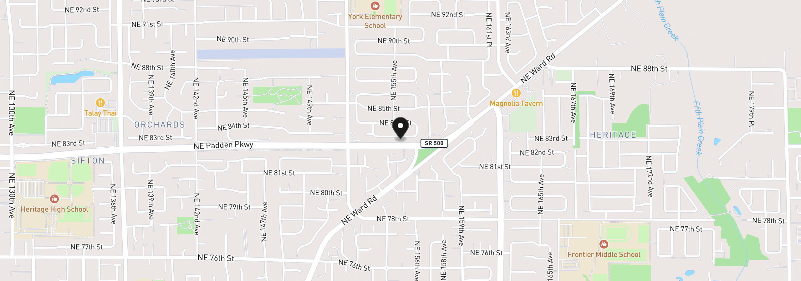 Map showing the location of 15505 NE 83rd St, Vancouver, Wa 98682