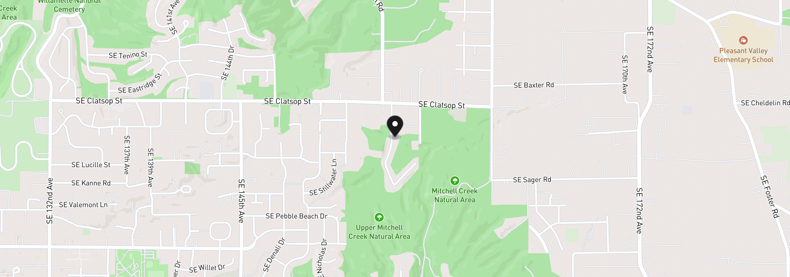 Map showing the location of 8750 SE 155th Ave 28, Happy Valley, OR 97086