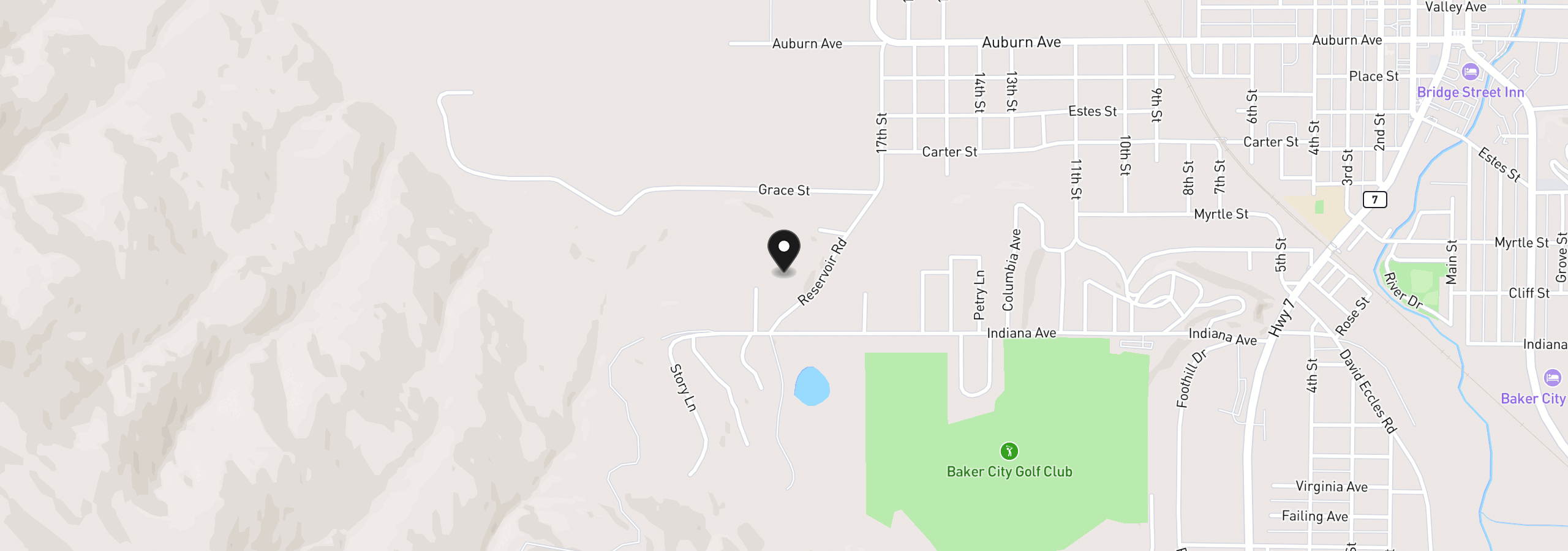 Map showing the location of 3850 Indiana Ave, Baker City, OR 97814