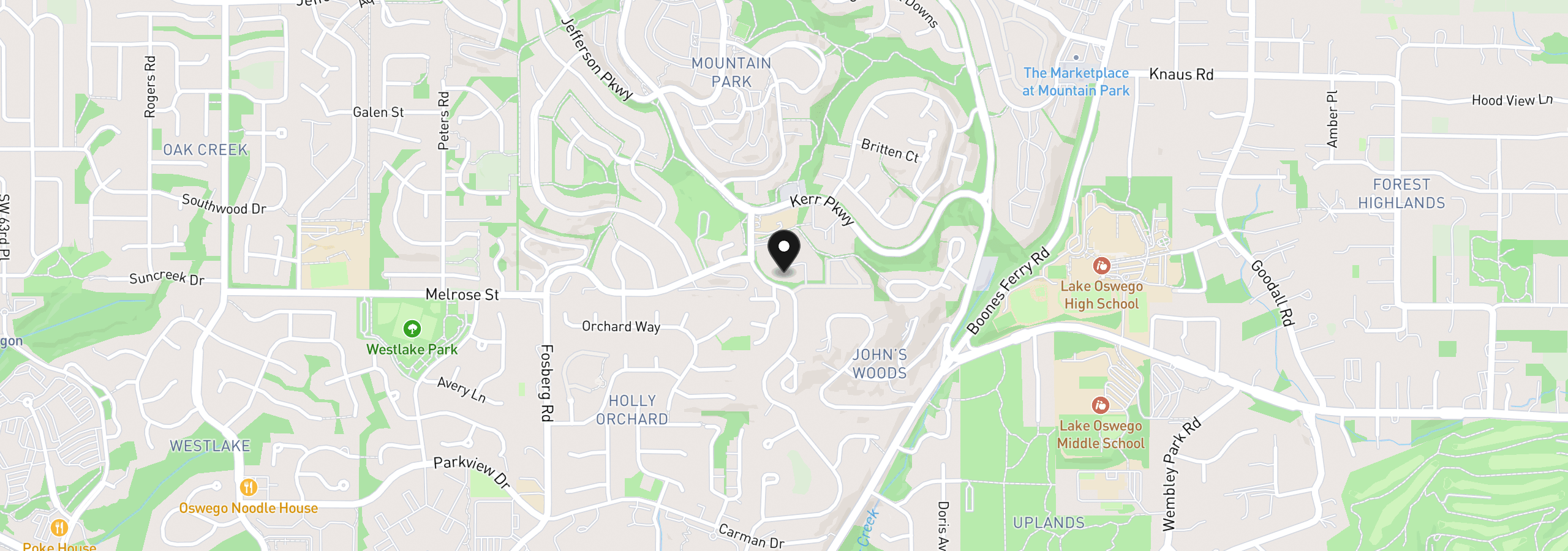 Map showing the location of 4 Touchstone 138, Lake Oswego, OR 97035