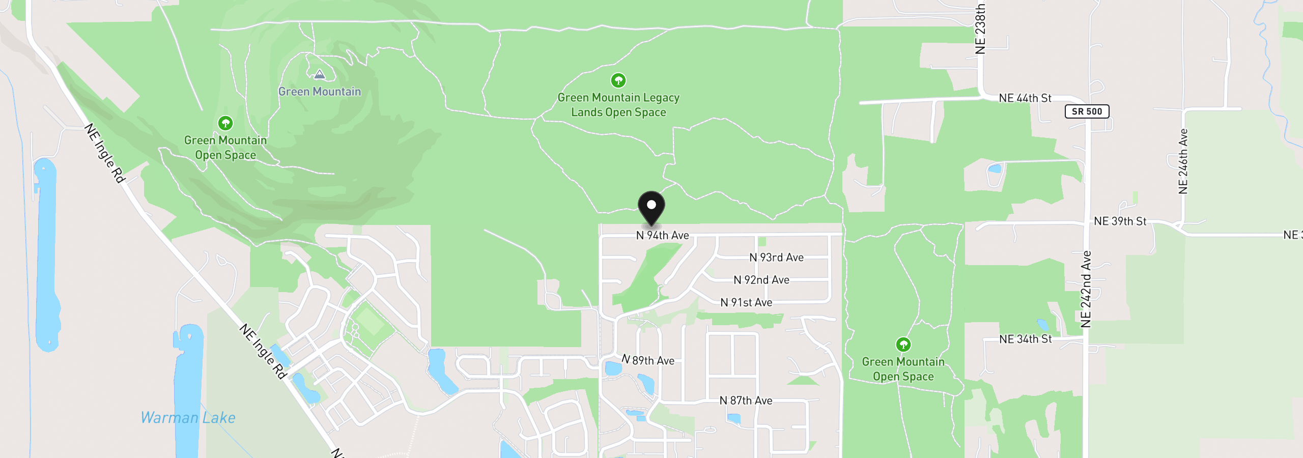 Map showing the location of 5899 N 94th Ave Lot 332, Camas, Wa 98607
